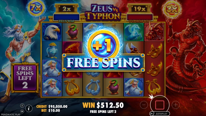 Функции слота Zeus vs Typhon