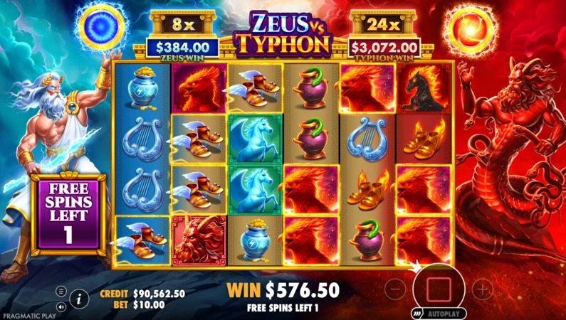 Множители слота Zeus vs Typhon