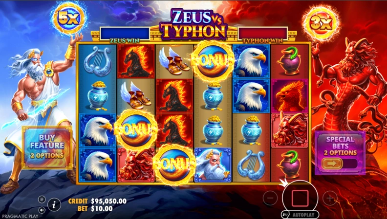 Scatter слота Zeus vs Typhon