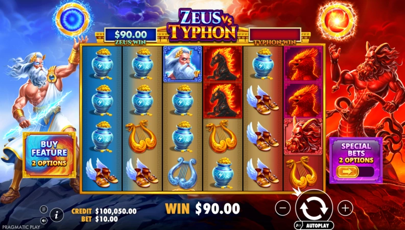 Тема слота Zeus vs Typhon